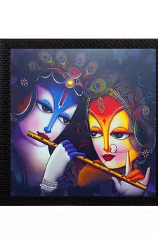 Almighty Radha Krishna Satin Matt Texture UV Art Painting
