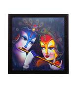 Almighty Radha Krishna Satin Matt Texture UV Art Painting