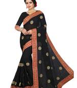 Black embroidered georgette saree with blouse