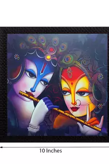 Almighty Radha Krishna Satin Matt Texture UV Art Painting