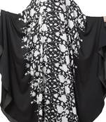Crepe Black And White Printed Irani Kaftan