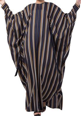 Crepe Striped Kaftan With Belt 4
