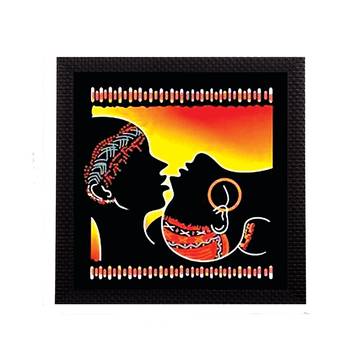 Lovely Tribal Couple Satin Matt Texture UV Art Painting 1