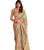 Golden woven art silk saree with blouse
