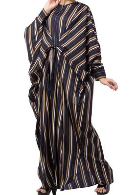 Crepe Striped Kaftan With Belt 6
