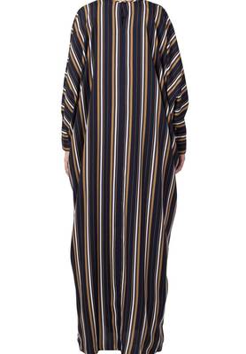 Crepe Striped Kaftan With Belt 8