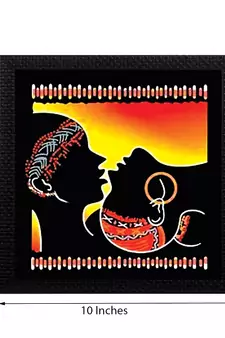 Lovely Tribal Couple Satin Matt Texture UV Art Painting