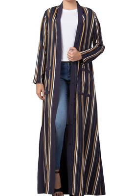 Long Dress With Front Pockets And Contrast Pleated Bottom Made In Crepe And Moss Fabric 1