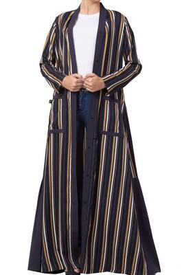 Long Dress With Front Pockets And Contrast Pleated Bottom Made In Crepe And Moss Fabric 2