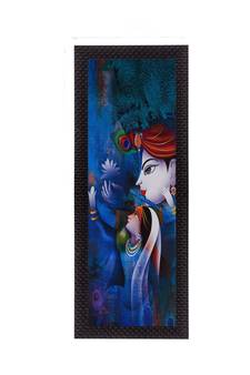 Lord Krishna Radha Satin Matt Texture UV Art Painting
