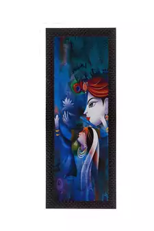 Lord Krishna Radha Satin Matt Texture UV Art Painting