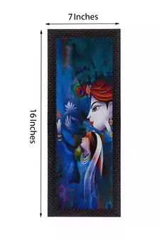 Lord Krishna Radha Satin Matt Texture UV Art Painting