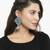 Handcrafted Blue Beads Square Shape Oxidised Silver Plated Brass Afghan Jhumkas