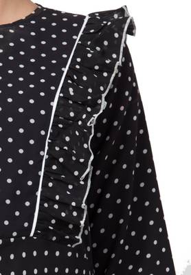 Dual Layer Maxi Dress With Georgette Polka Dots With Shantoon Lining 8