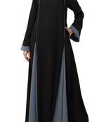 Flared Bottom Abaya Dress In Dual Color Made In kashibo Matte Fabric