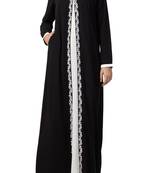Two Piece Set Of Abaya And Embroidered Cardigan  Made In Nida Matte Fabric