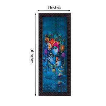 Musical Lord Krishna Satin Matt Texture UV Art Painting 2