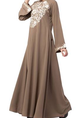 Beautiful Umbrella Flare Abaya Dress With Matching Embroidery Work 1