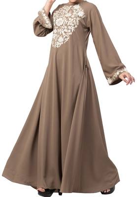 Beautiful Umbrella Flare Abaya Dress With Matching Embroidery Work 2
