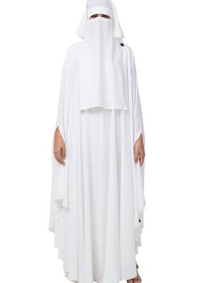 White Irani Kaftan And Naqaab Combo Made In kashibo Matte Fabric 1