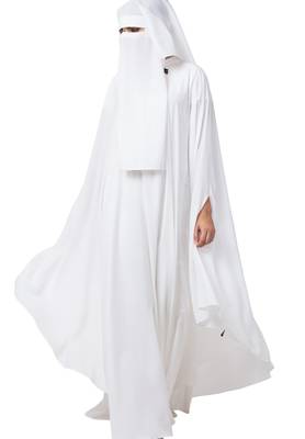White Irani Kaftan And Naqaab Combo Made In kashibo Matte Fabric 3