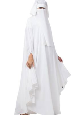 White Irani Kaftan And Naqaab Combo Made In kashibo Matte Fabric 5