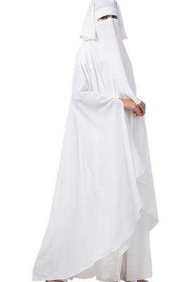 White Irani Kaftan And Naqaab Combo Made In kashibo Matte Fabric 7