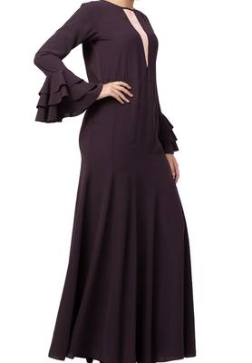 Slim Fit Dress With Multi Layered Bell Sleeves Made In Nida Matte Fabric 5