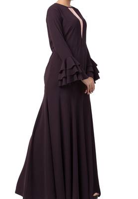Slim Fit Dress With Multi Layered Bell Sleeves Made In Nida Matte Fabric 6