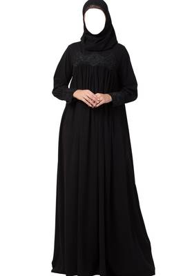 Lose Fit Abaya Like Dress With  Pearl Lace Work Made In kashibo Matte Fabric 2