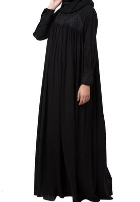 Lose Fit Abaya Like Dress With  Pearl Lace Work Made In kashibo Matte Fabric 5