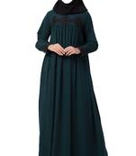Lose Fit Abaya Like Dress With  Pearl Lace Work Made In kashibo Matte Fabric