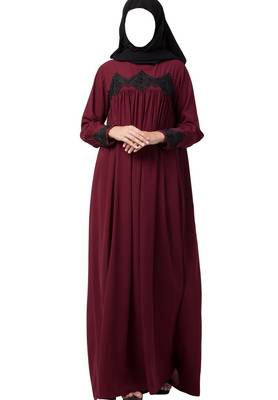 Lose Fit Abaya Like Dress With  Pearl Lace Work 1