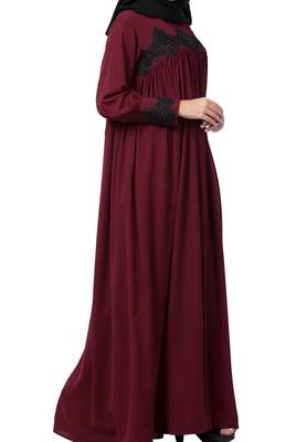 Lose Fit Abaya Like Dress With  Pearl Lace Work 3