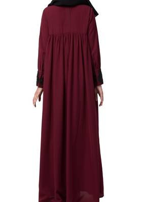 Lose Fit Abaya Like Dress With  Pearl Lace Work 6