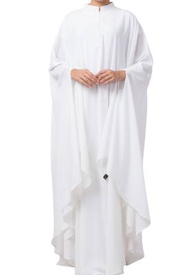White Plain Irani Kaftan In kashibo Matte Fabric Made In kashibo Matte Fabric 2