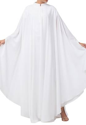 White Plain Irani Kaftan In kashibo Matte Fabric Made In kashibo Matte Fabric 3