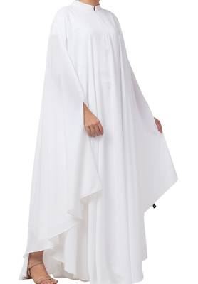 White Plain Irani Kaftan In kashibo Matte Fabric Made In kashibo Matte Fabric 4