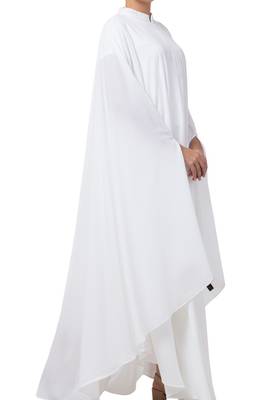 White Plain Irani Kaftan In kashibo Matte Fabric Made In kashibo Matte Fabric 5