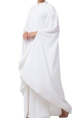 White Plain Irani Kaftan In kashibo Matte Fabric Made In kashibo Matte Fabric 8