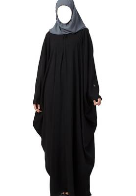 Simple Yet Elegant Islamic Kaftan Abaya With Pleats On Neck Made In kashibo Matte Fabric 1