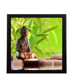 Lord Buddha With Candle Satin Matt Texture UV Art Painting