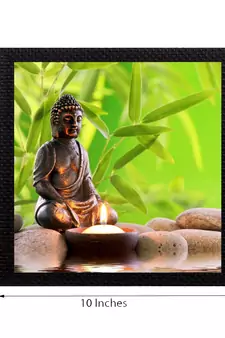 Lord Buddha With Candle Satin Matt Texture UV Art Painting