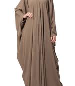 Simple Yet Elegant Islamic Kaftan Abaya With Pleats On Neck Made In kashibo Matte Fabric