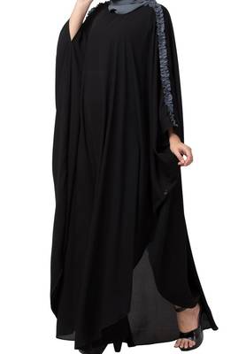 Modern Kaftan With Open Side Slits And Ruffles On Sleeves Made In kashibo Matte Fabric 6