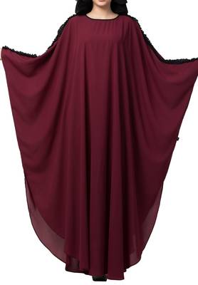 Modern Kaftan With Open Side Slits And Ruffles On Sleeves Made In kashibo Matte Fabric 1