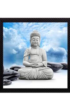 White Lord Buddha Satin Matt Texture UV Art Painting