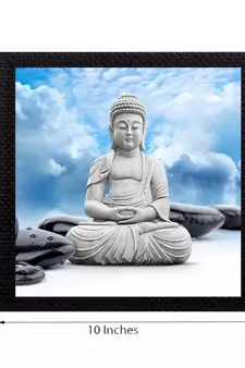 White Lord Buddha Satin Matt Texture UV Art Painting