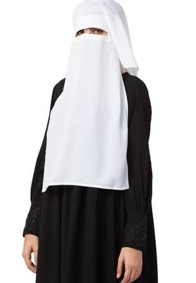 White Naqaab For Any Abaya Made In kashibo Matte Fabric 2