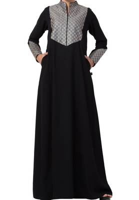 Modest Designer Dress For Special Occasions Made In Nida Matte Fabric 3